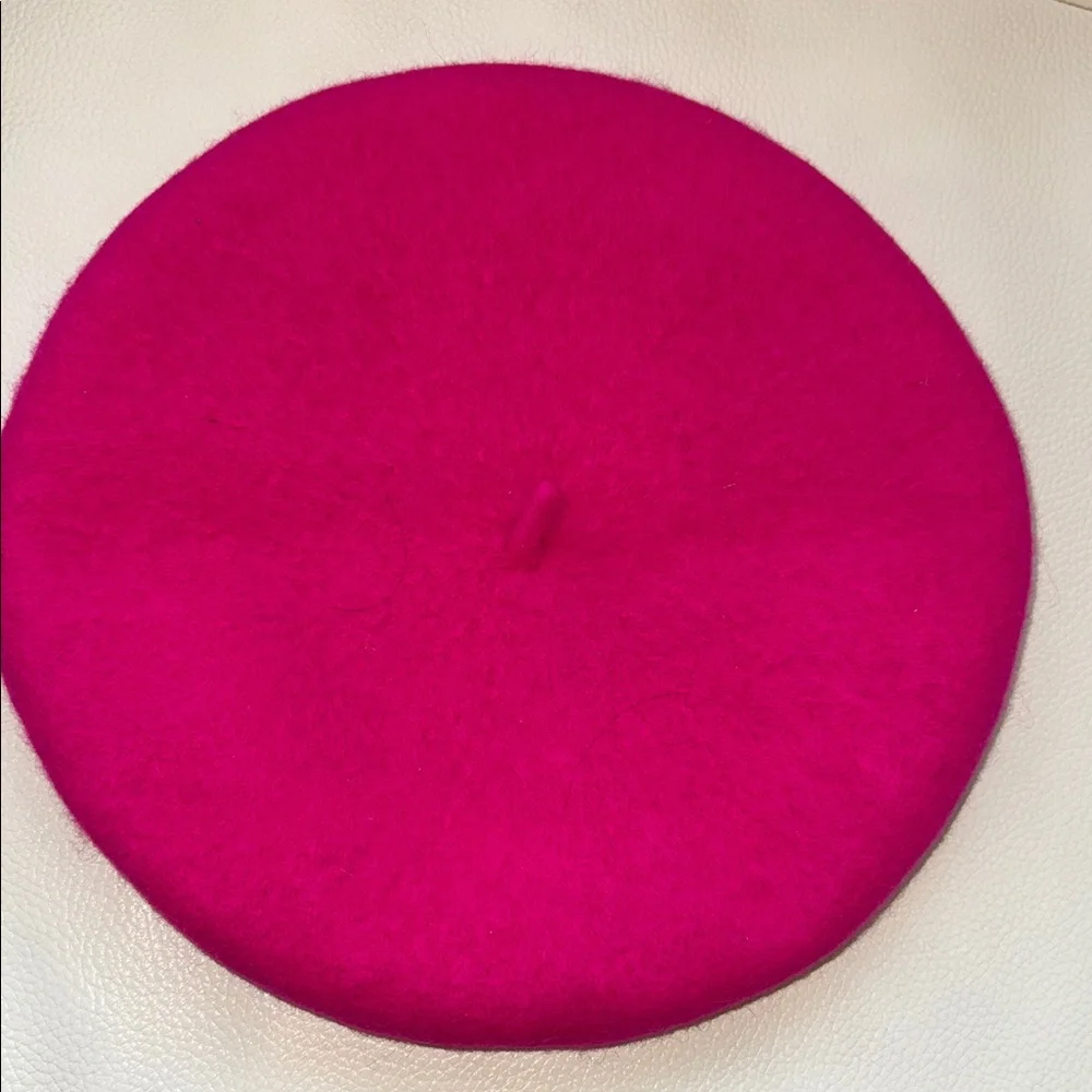 Fuchsia Wool Beret‎